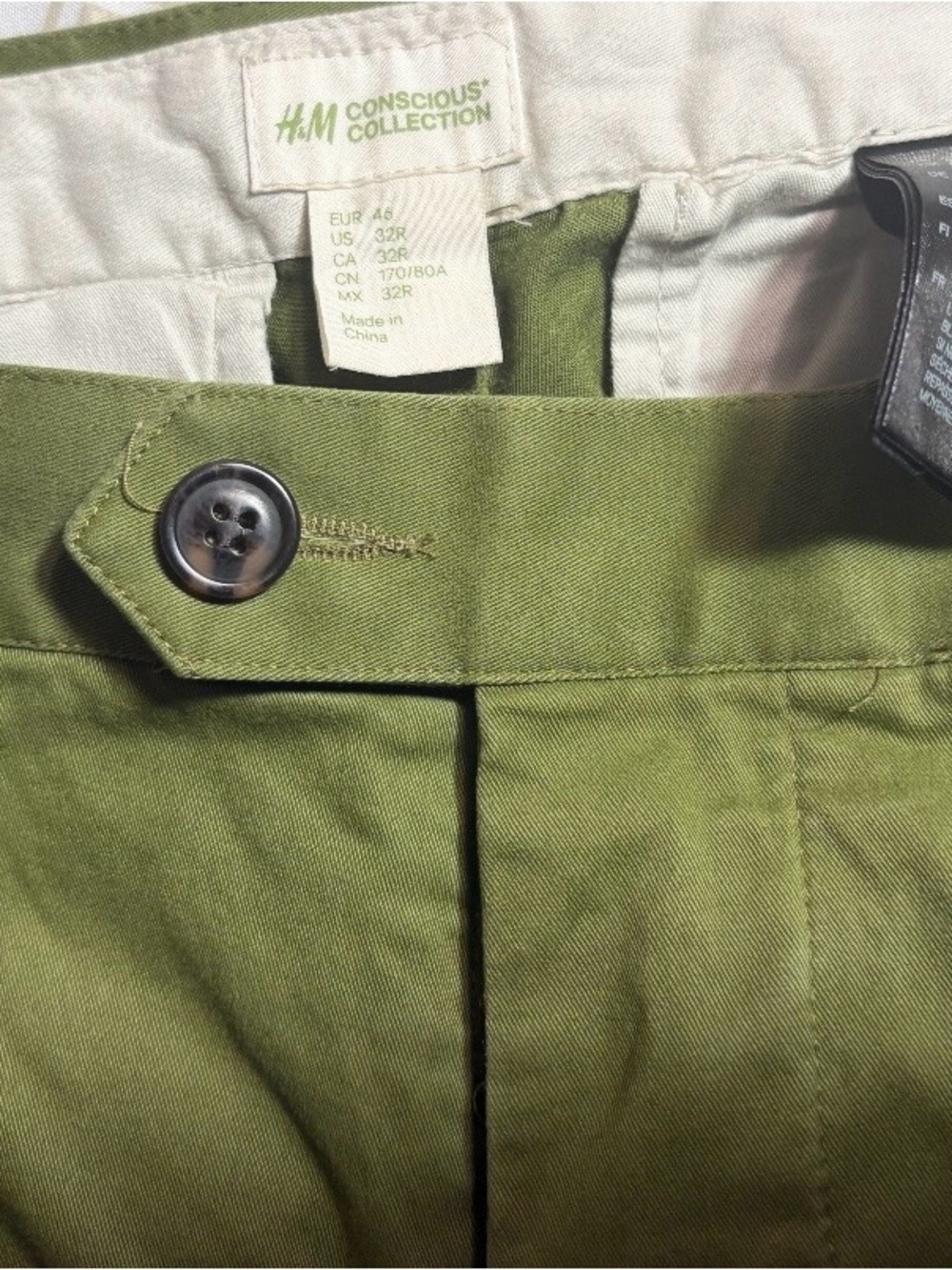 H&M Men's Olive Green Chinos